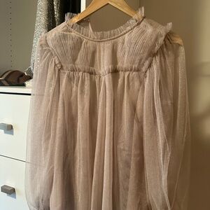 All Saints top size 8 in pink metallic. Never worn
